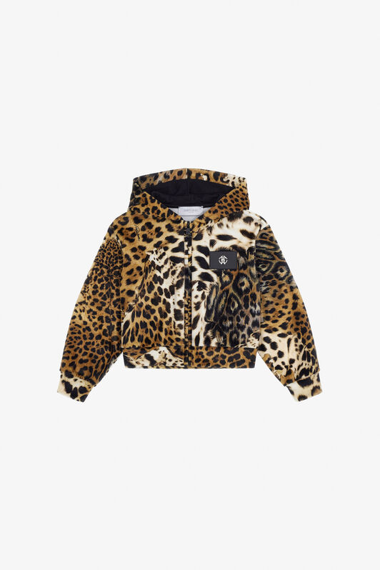 JU Hoodie With Jaguar Skin Print JU Hoodie With Jaguar Skin Print JAGUARSKIN NATURAL TJT68O-CPM10