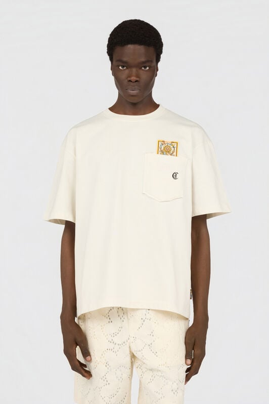 JC Ivory T-Shirt With Embroidered Persian Tarot Detail OFF WHITE WFT093-WF123