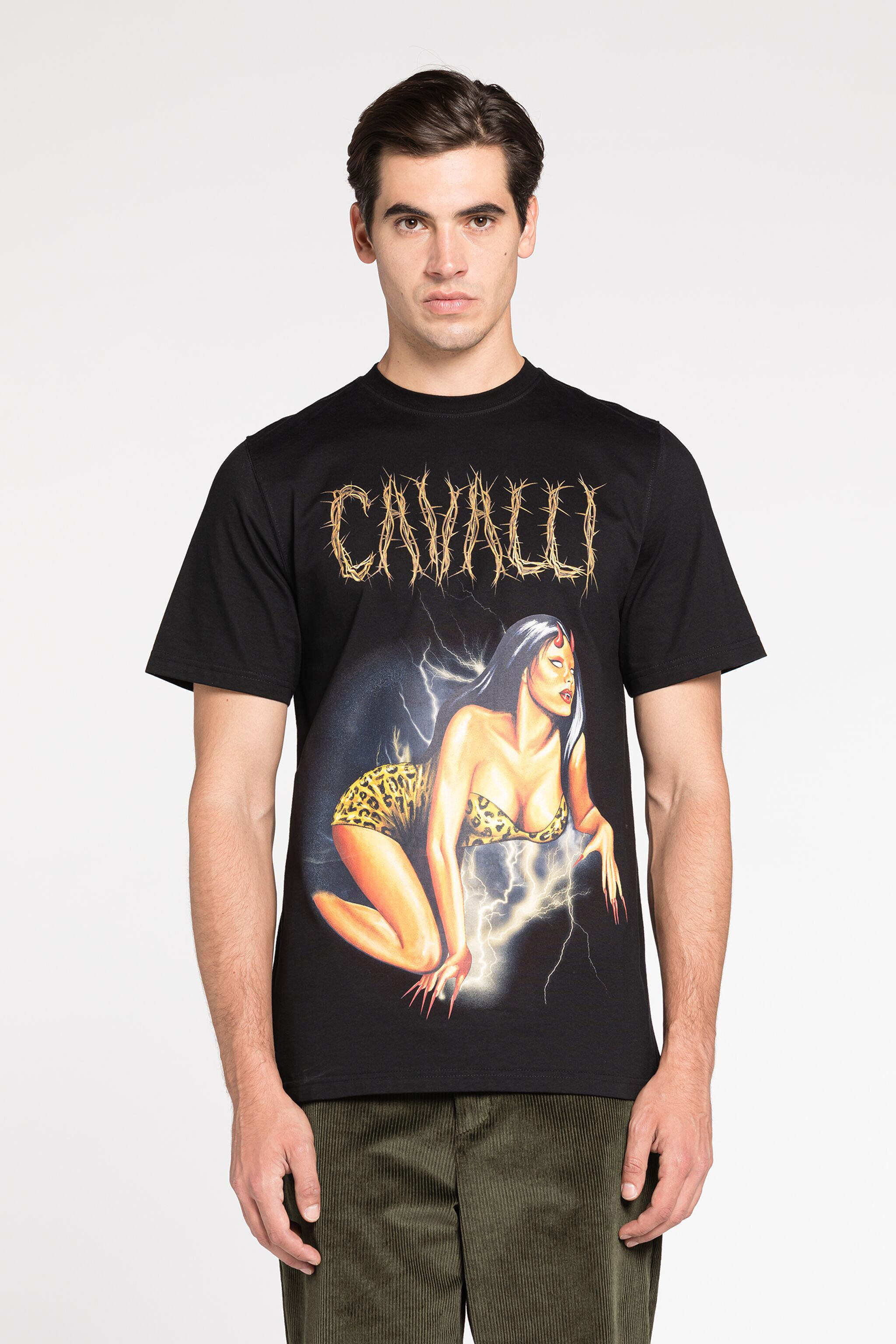 RC Camiseta con estampado gráfico Negro RRT61J-JD555
