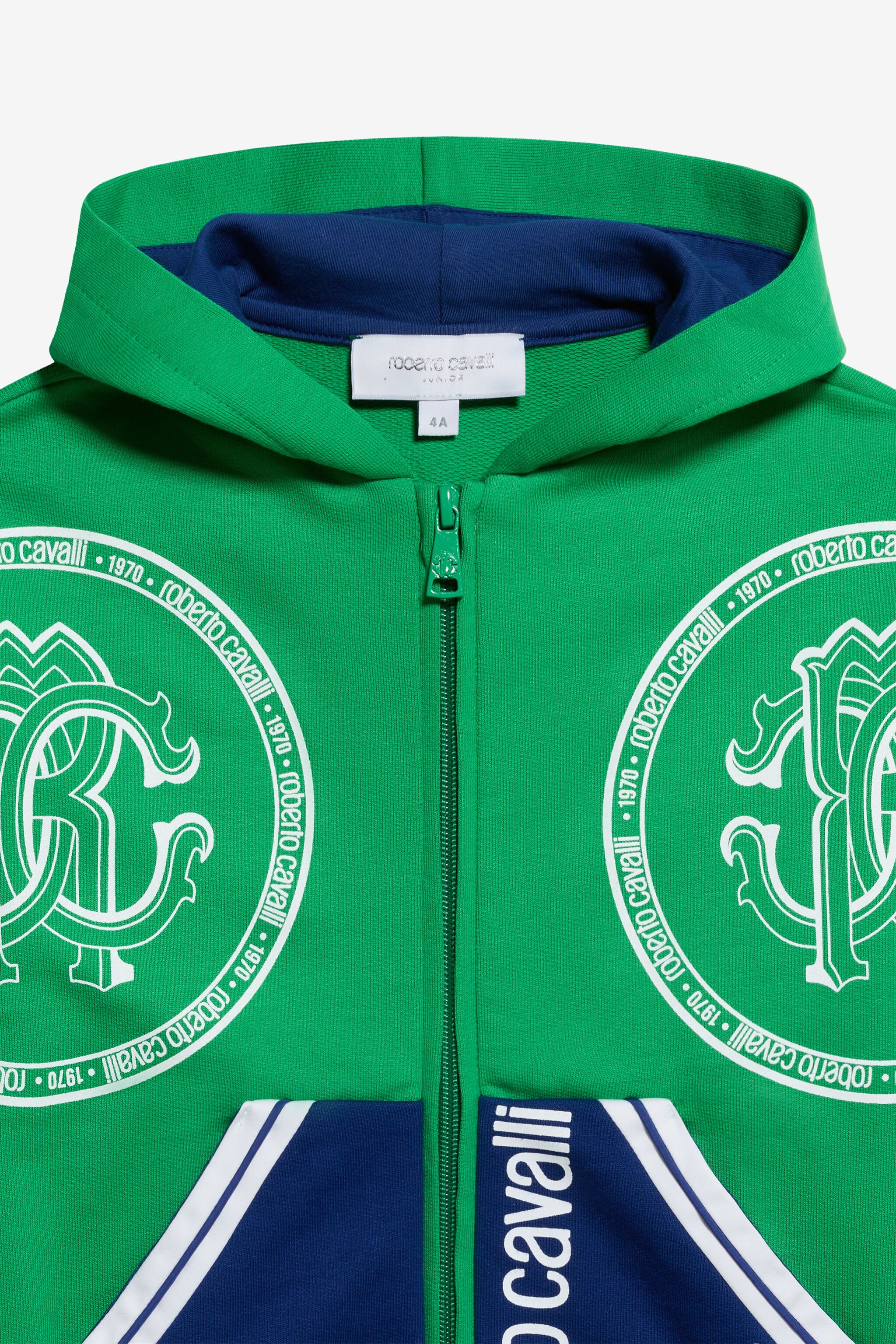 JU White Logo Sweatshirt BLUE/GREEN TJT66U-CF050