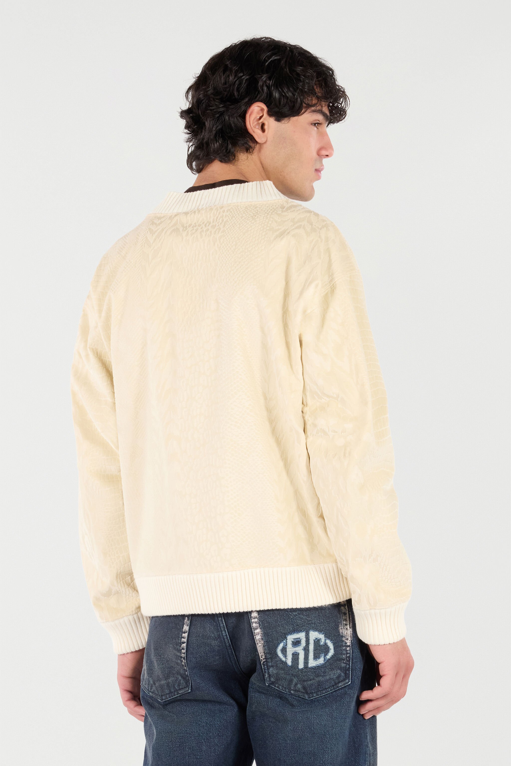 RC Sweat-Shirt Style Cardigan À Imprimé Python Marron clair URT66Y-CJ007