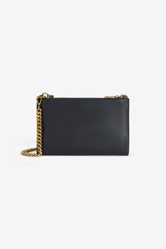 JC Hammered Clutch With Lettering Black TFB064-TF429
