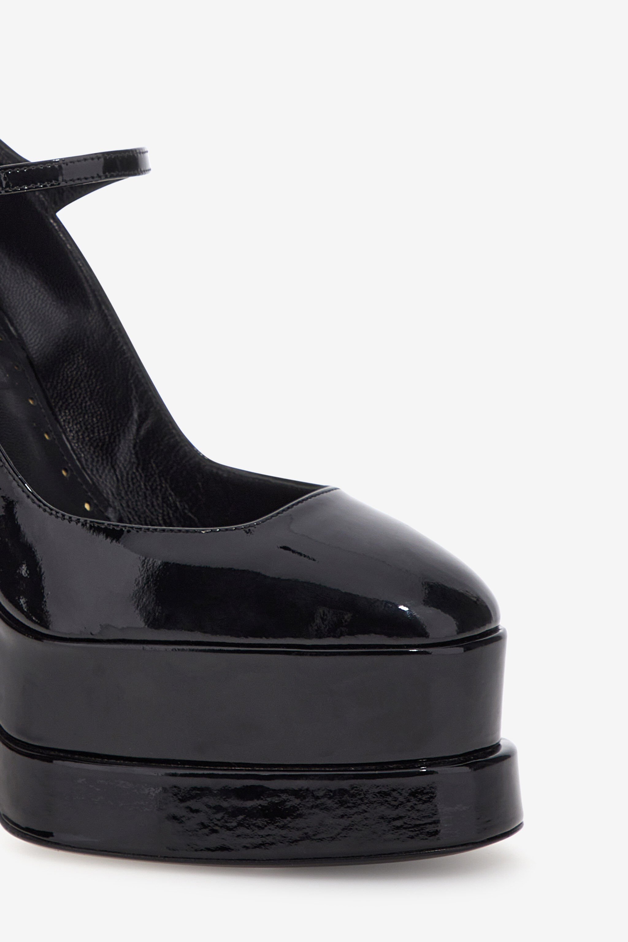 RC Platform sandals with straps Schwarz SKS006-PZ133