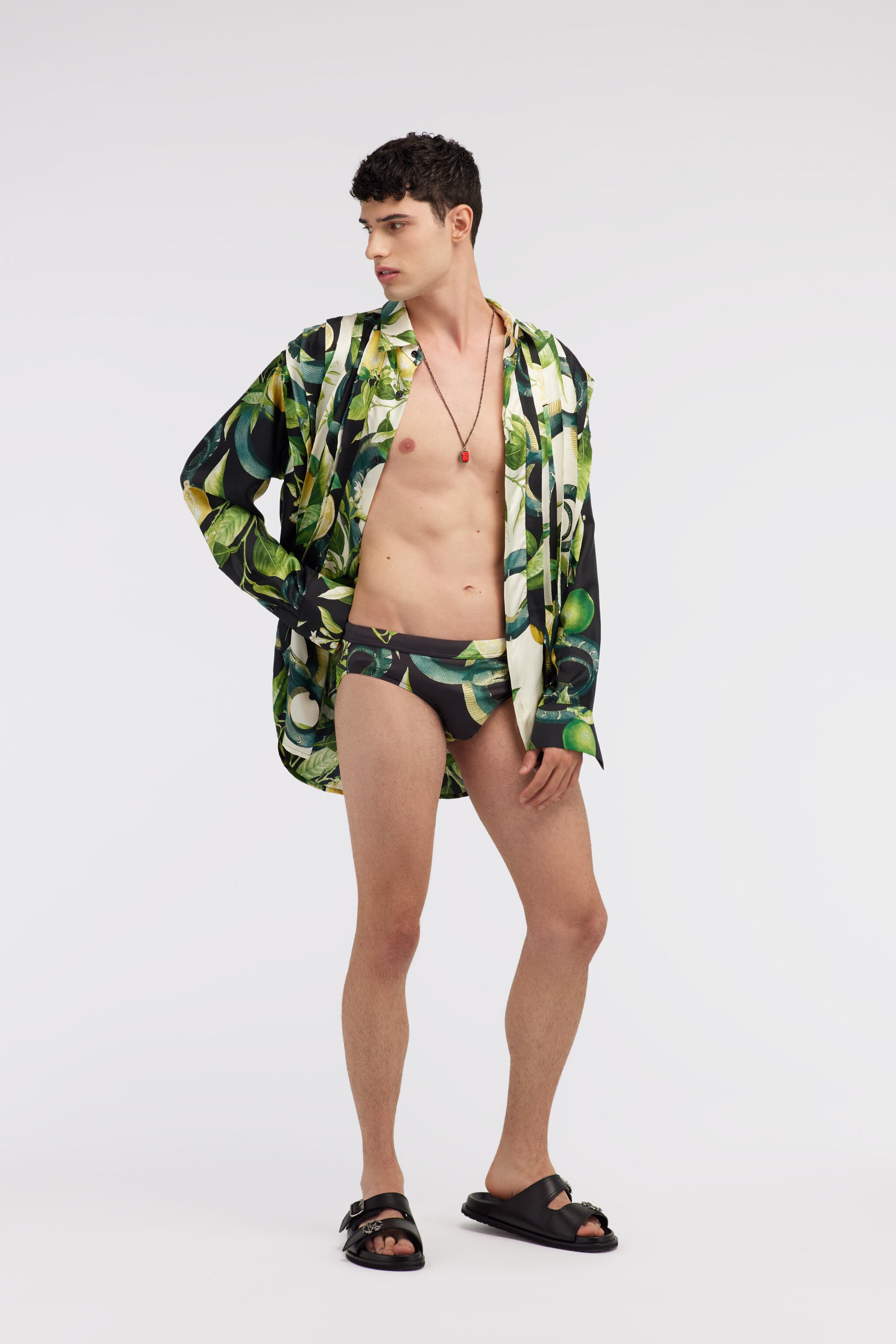 RC Lemon print swim briefs Schwarz SYH01A-LNF31