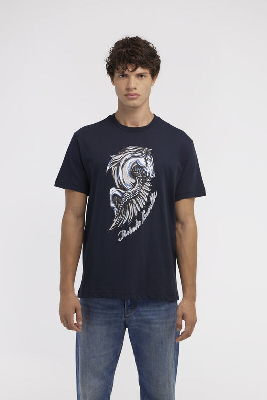 RC T-shirt with Horse logo and print RC T-shirt with Horse logo and print Dunkelblau NOT60P-JD060