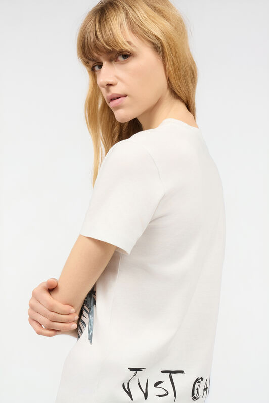 JC T-Shirt With Print And JC Monogram White UFT130-UF184
