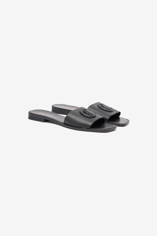 JC Sliders With JC Monogram Black UFS071-UF393