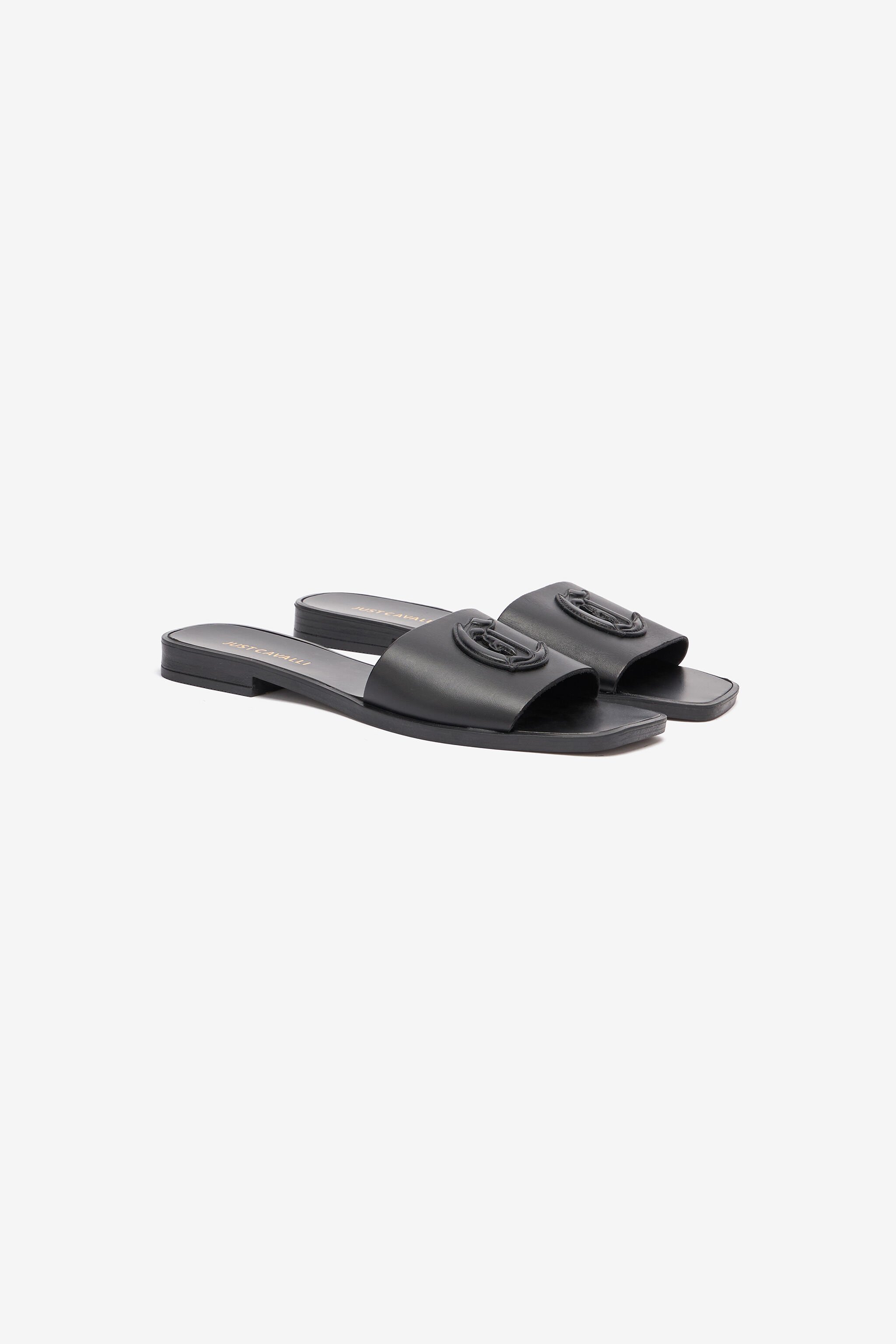 JC Sliders With JC Monogram Black UFS071-UF393