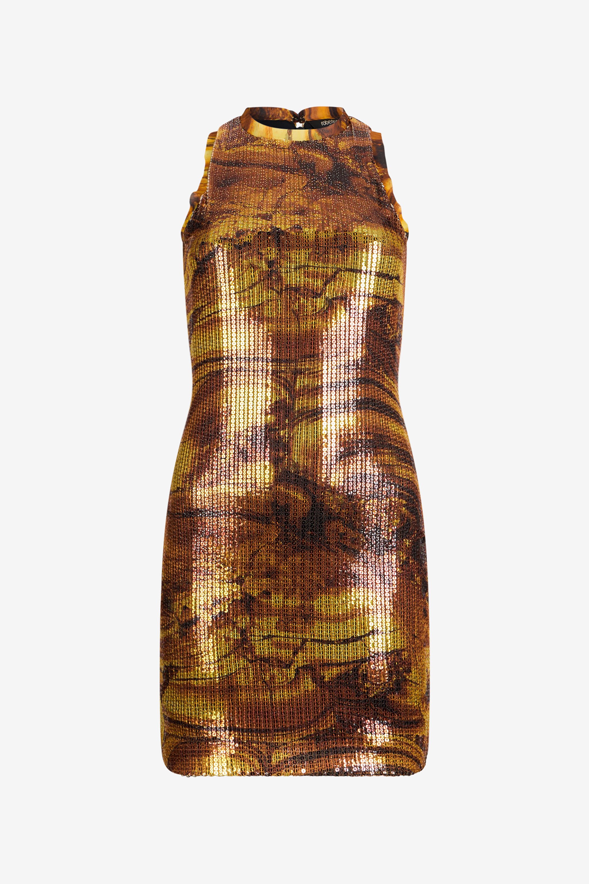 RC Minikleid mit Tiger Eye-Print AMBRA/NERO VKT170-VXP74