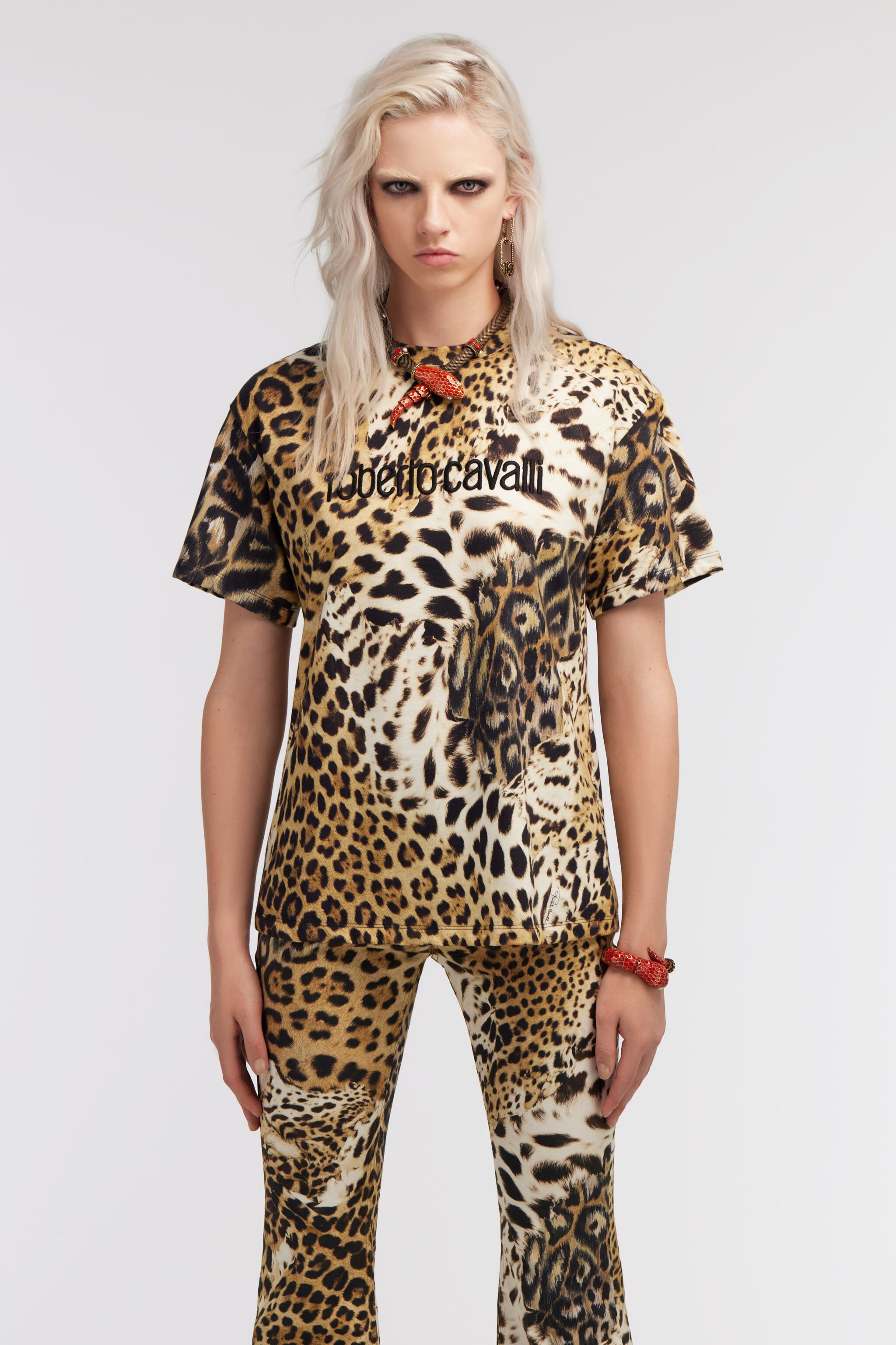 RC T-shirt with Jaguar Skin print Light Brown SKT61B-3PG34