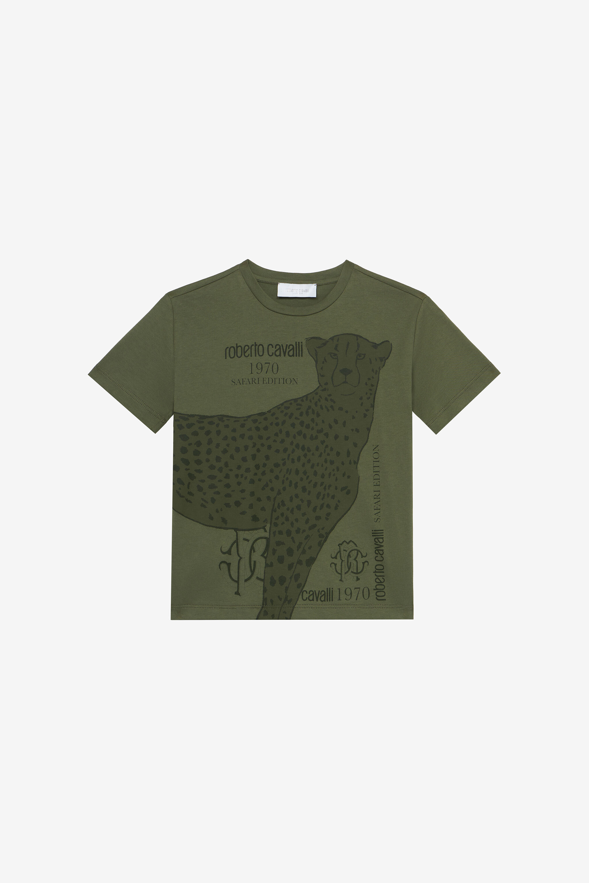 JU T-Shirt Safari Edition Con Ghepardo Verde UJT60F-JD001