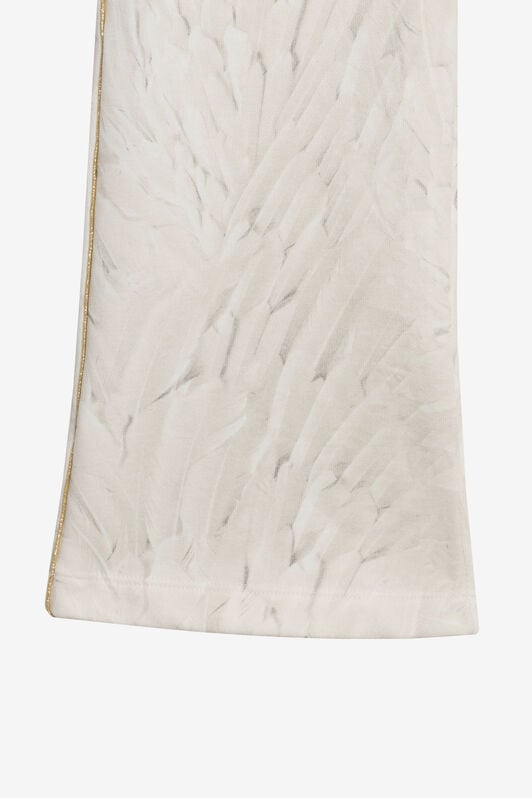 JU Allover Plumage Print Trousers IVORY TJT22R-5ON15