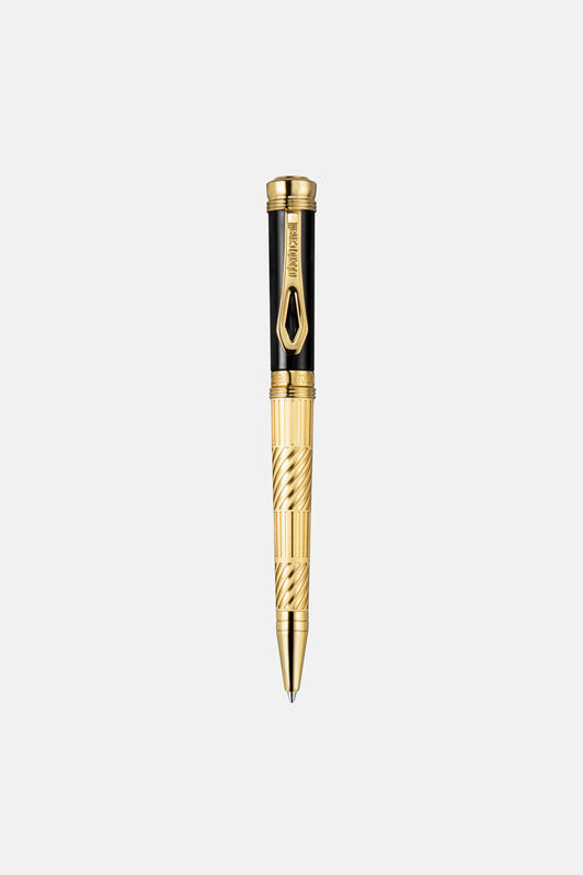 RC Roberto Cavalli Ballpoint Pen, Gold Color & Black Lacquer RC Roberto Cavalli Ballpoint Pen, Gold Color & Black Lacquer GOLD QALG74-IG390