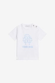 JU Camiseta Blanca De Algodón Con Logo RC MILKY WHITE WJT608-JD001