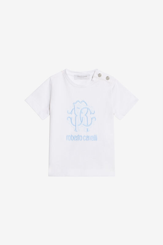 JU Camiseta Blanca De Algodón Con Logo RC MILKY WHITE WJT608-JD001