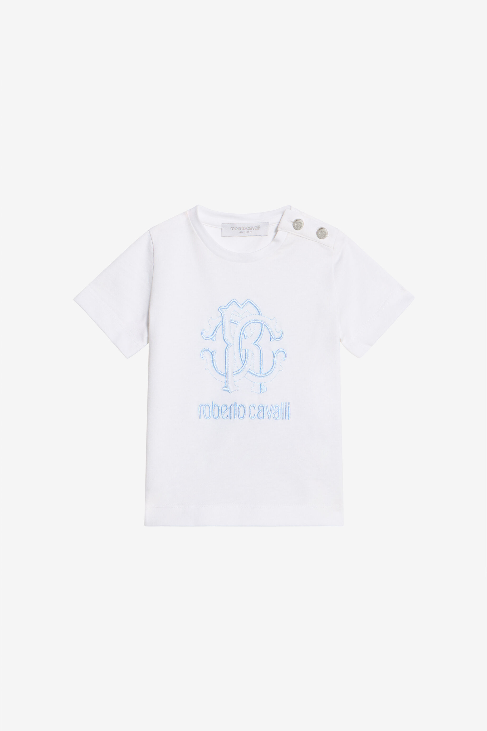 JU Camiseta Blanca De Algodón Con Logo RC MILKY WHITE WJT608-JD001