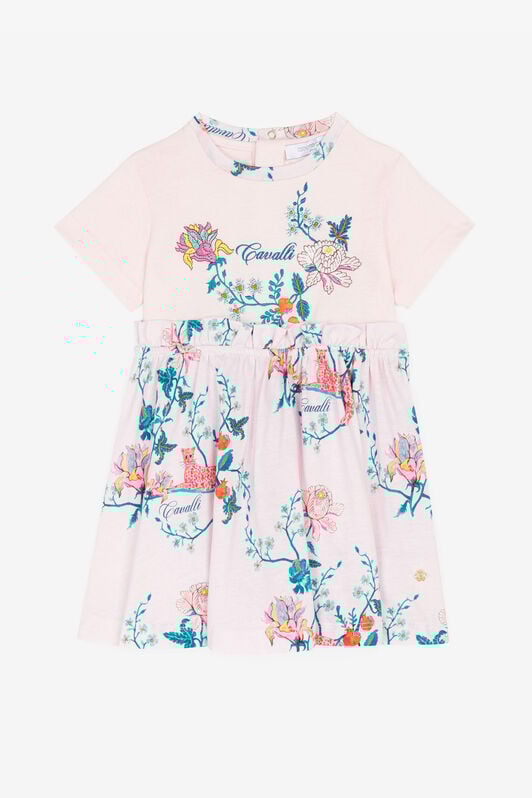 JU Floral-Embroidered Cotton Dress JU Floral-Embroidered Cotton Dress Pink RJT104-JD001