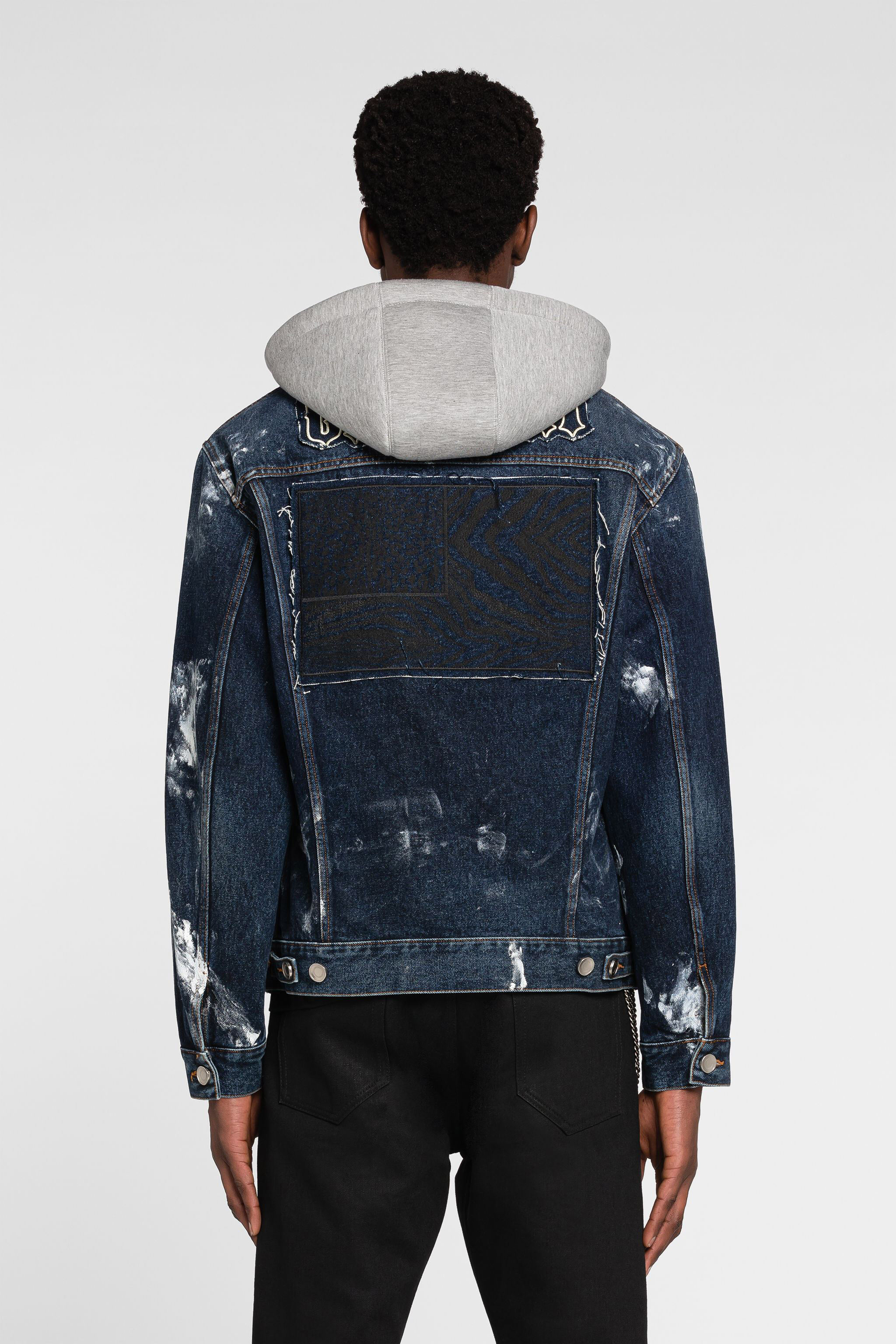 RC Paint-Effect Denim Jacket Dark blue ONJ478-VT006