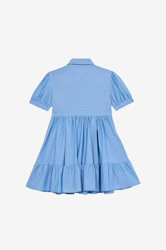 JU Robe Chemise En Coton Bleu clair UJJ10A-DL013
