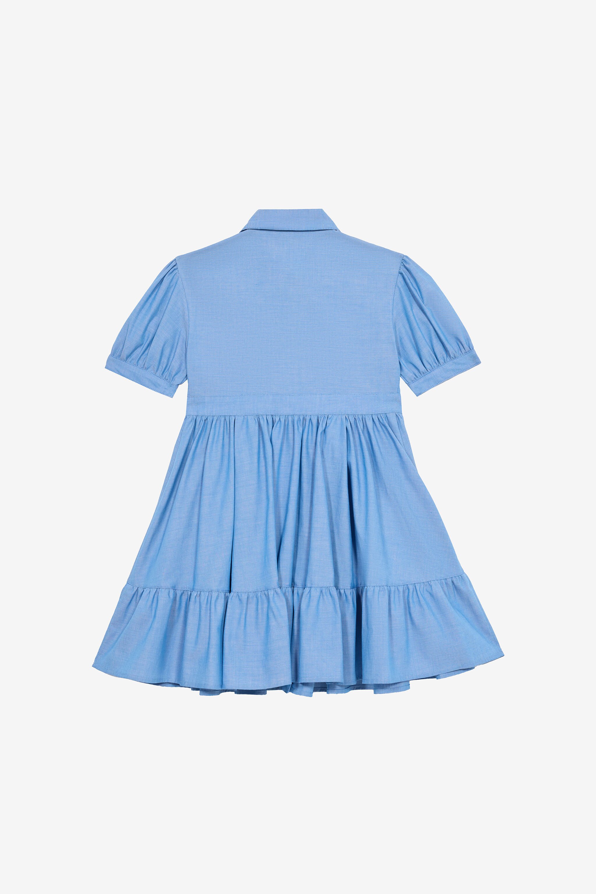 JU Robe Chemise En Coton Bleu clair UJJ10A-DL013