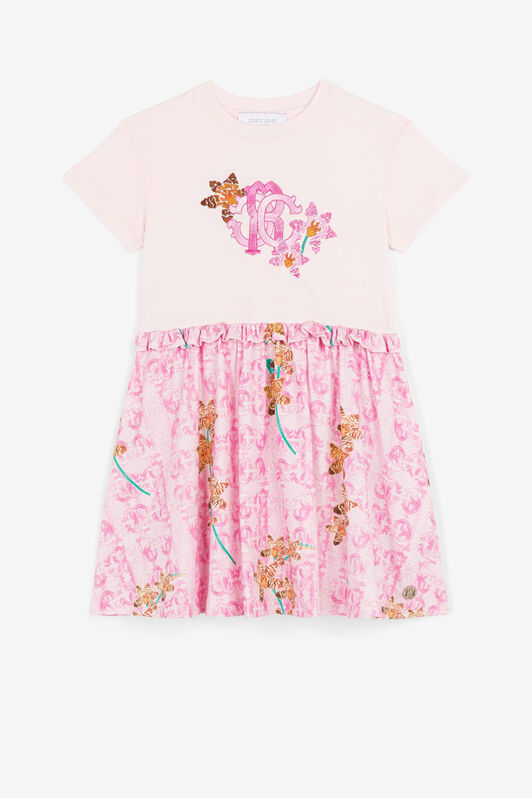 JU T-Shirtkleid mit Monogramm-Print Rosa QJT144-JV025