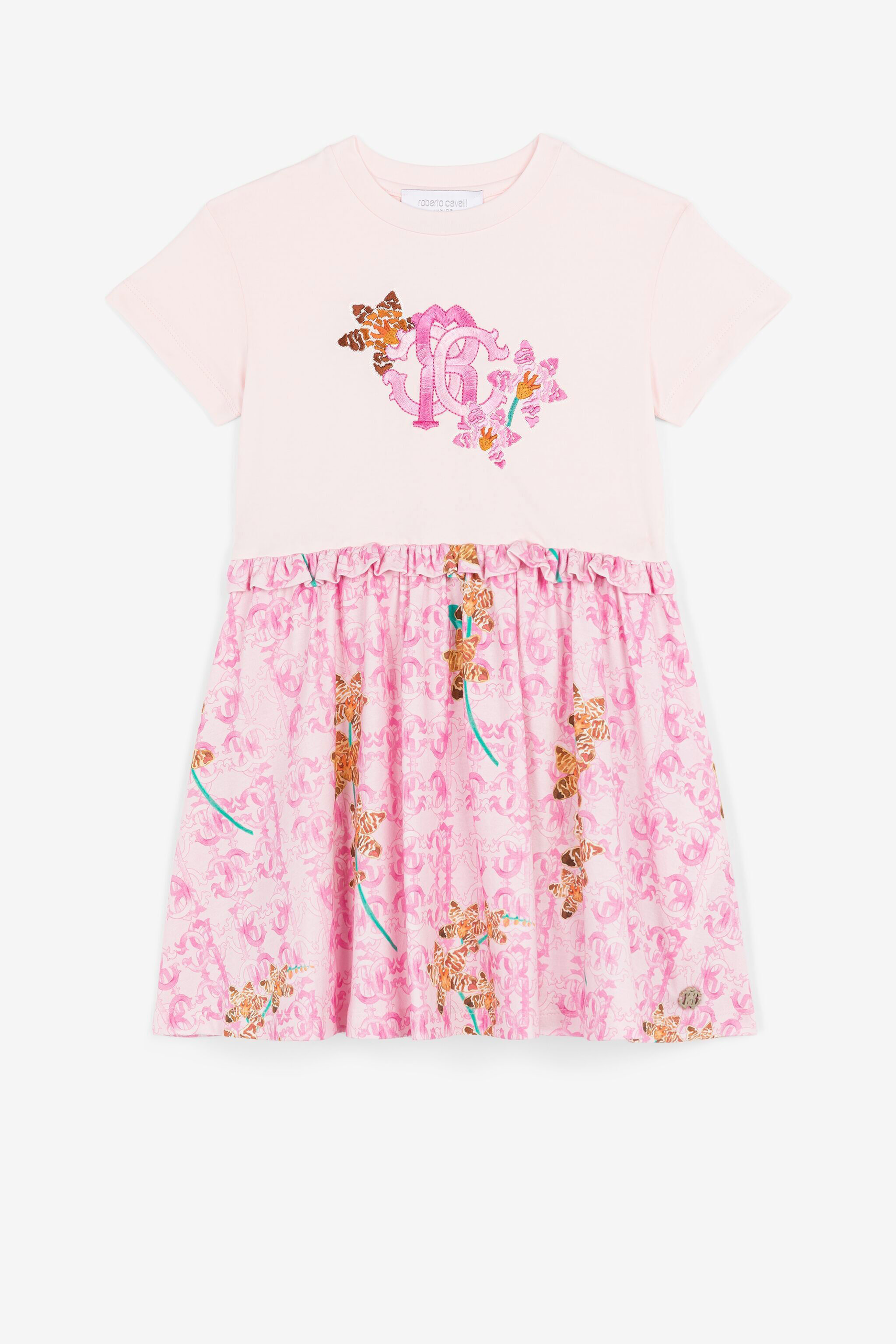 JU T-Shirtkleid mit Monogramm-Print Rosa QJT144-JV025