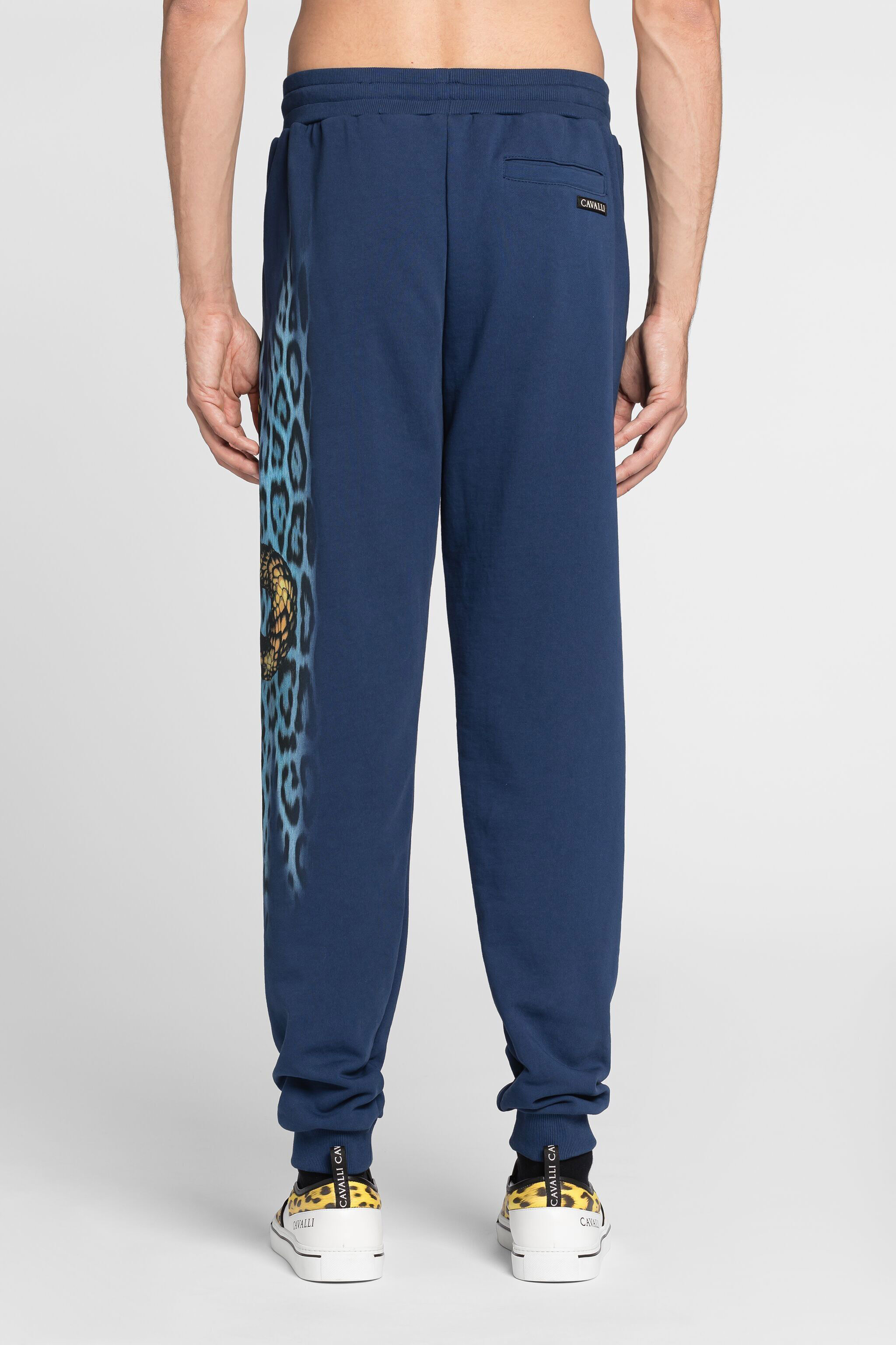 RC Animal-print cotton track pant Dark blue QRT25B-CF050