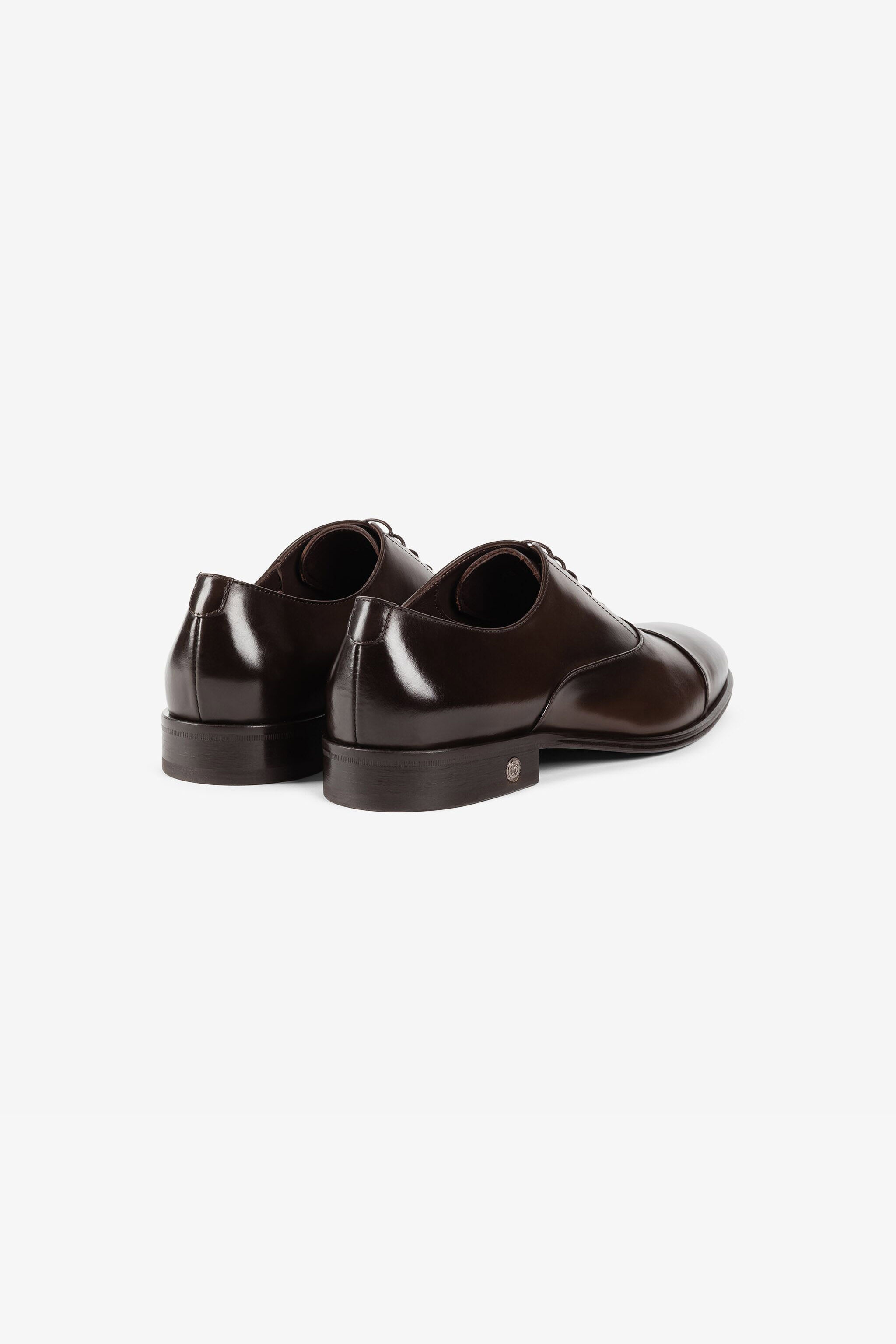 RC Logo-charm leather lace-up shoes Dark brown QRS001-PZA84