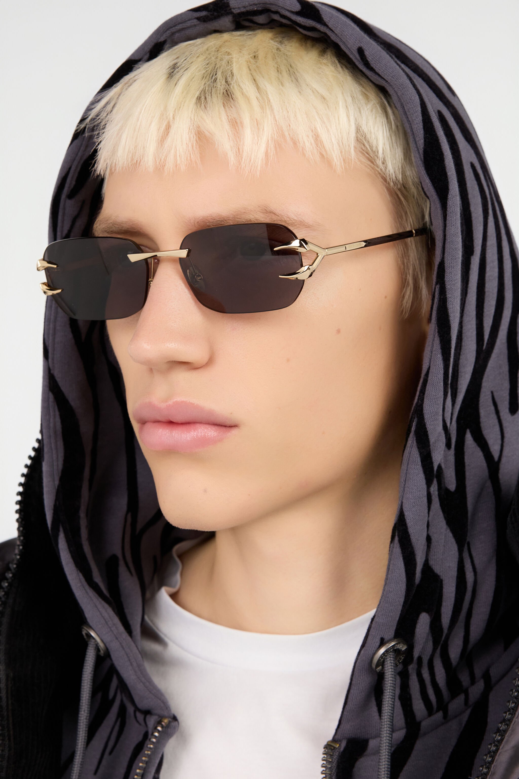 RC Metal rimless sunglasses SHINY ROSE GOLD BK VALD14-ID252