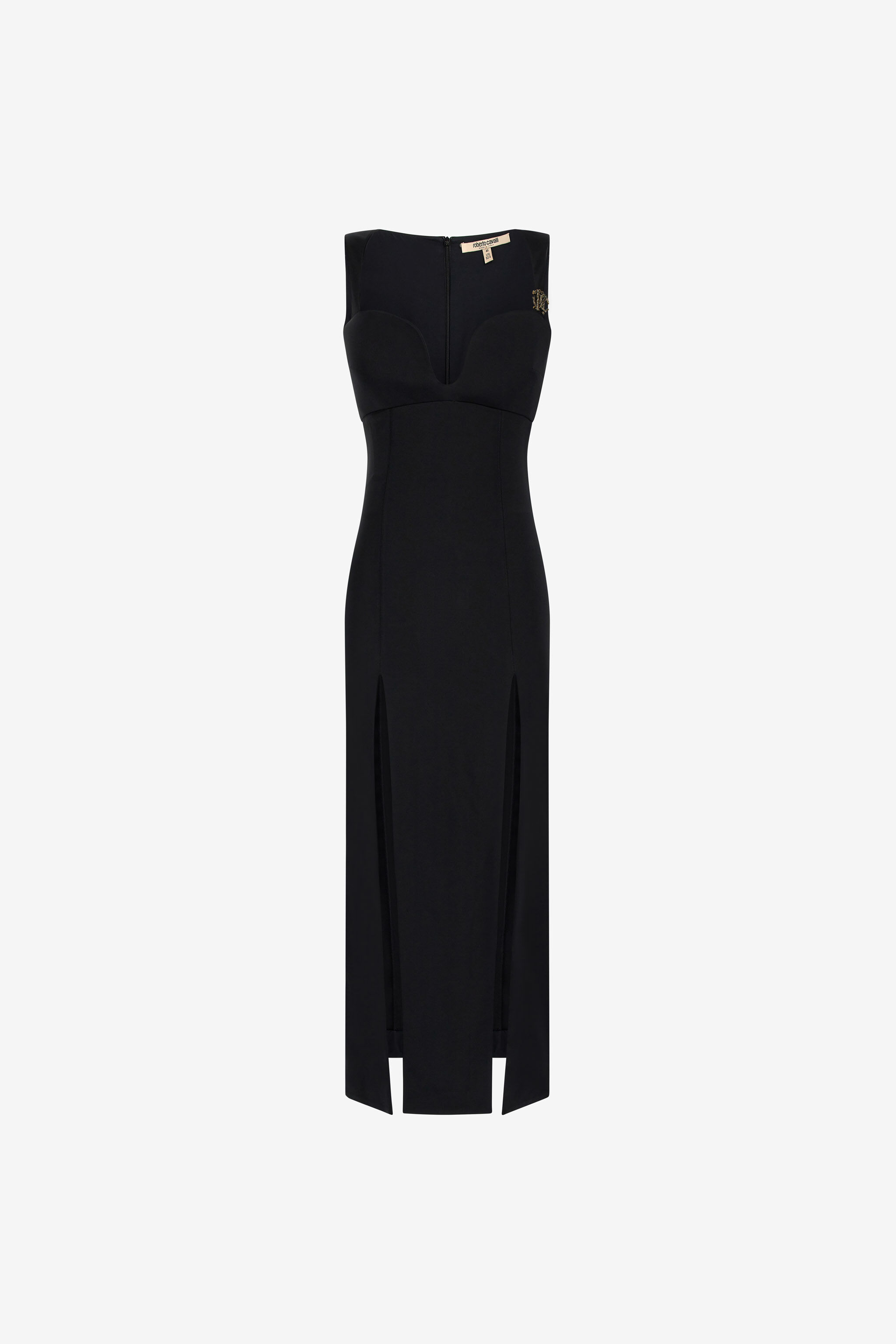 RC Midi dress with slits Black SKT110-HR001
