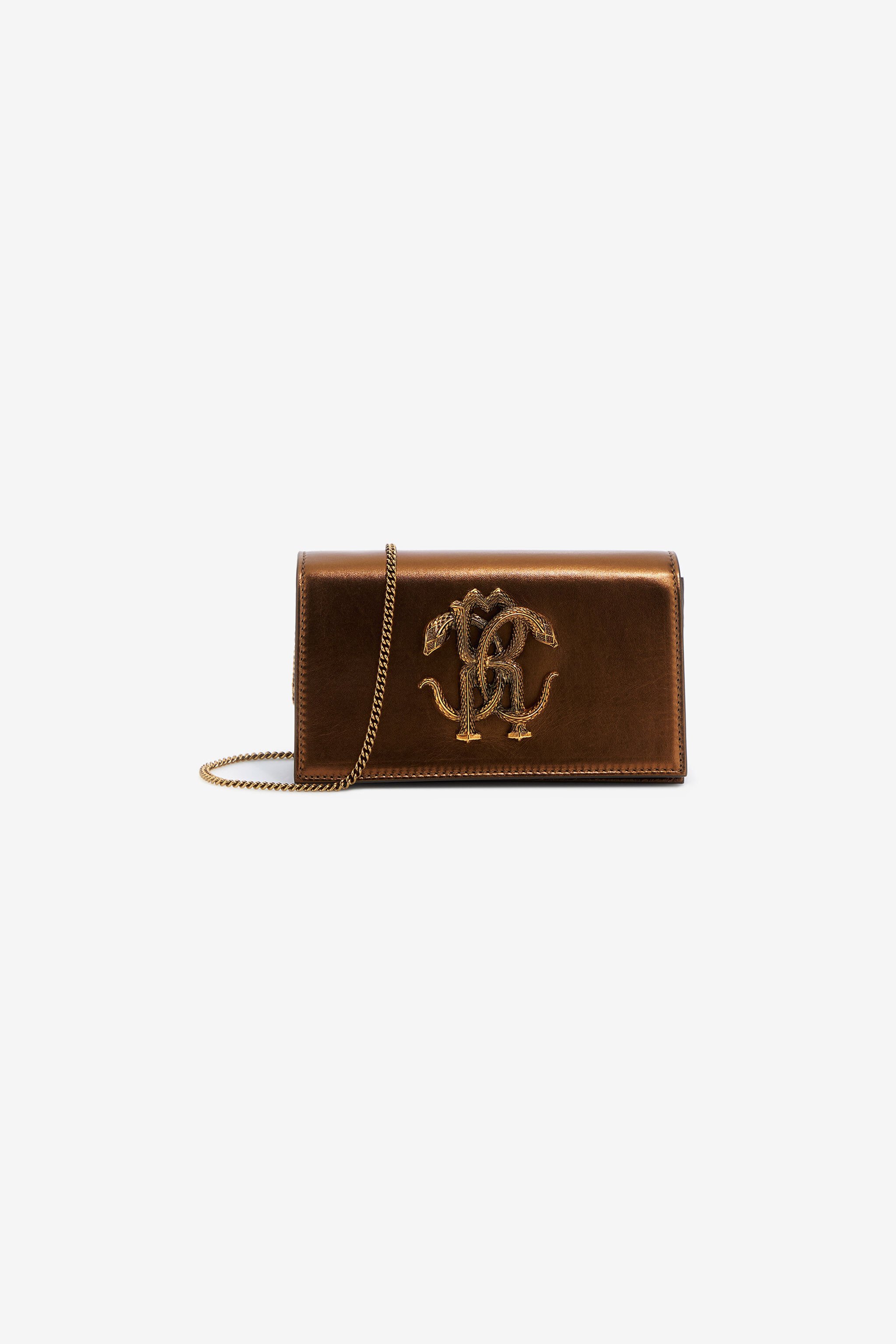 RC Shoulder bag with Monogram Mirror Snake Bronze SKB112-PN199