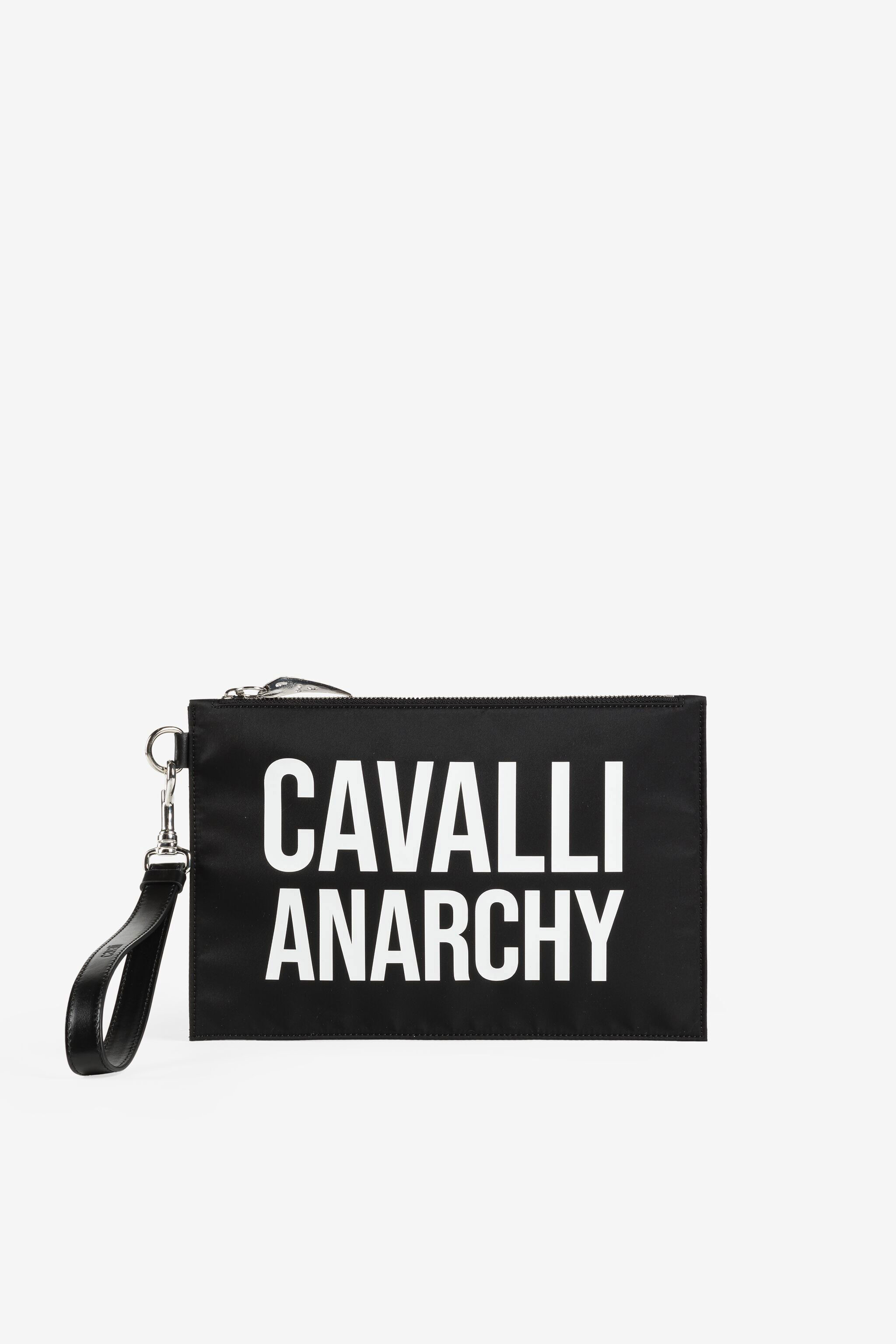 RC Slogan-Print Envelope Pouch BLACK PRB020-5R000
