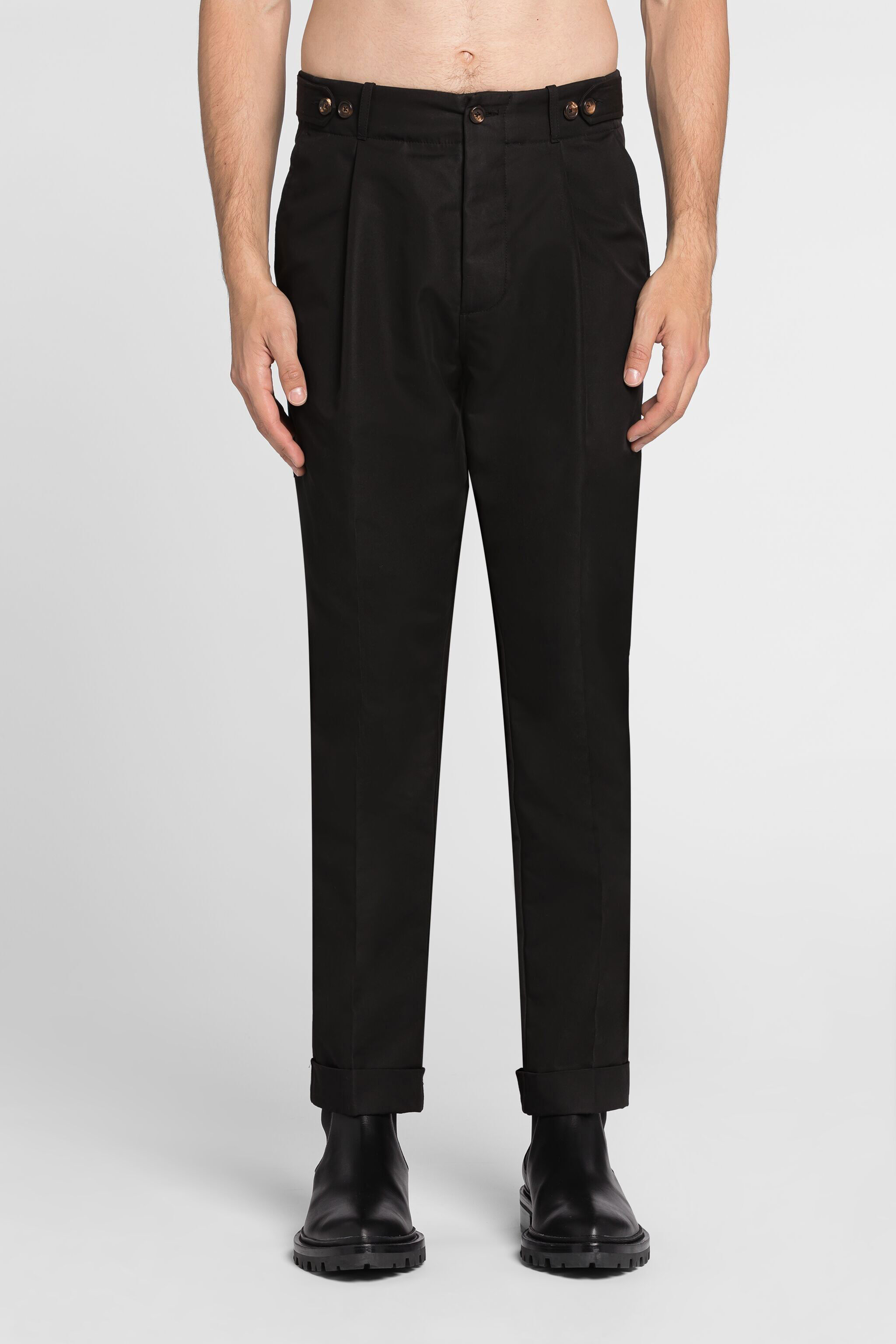 RC Pantalon à pinces Noir QRT204-FN061