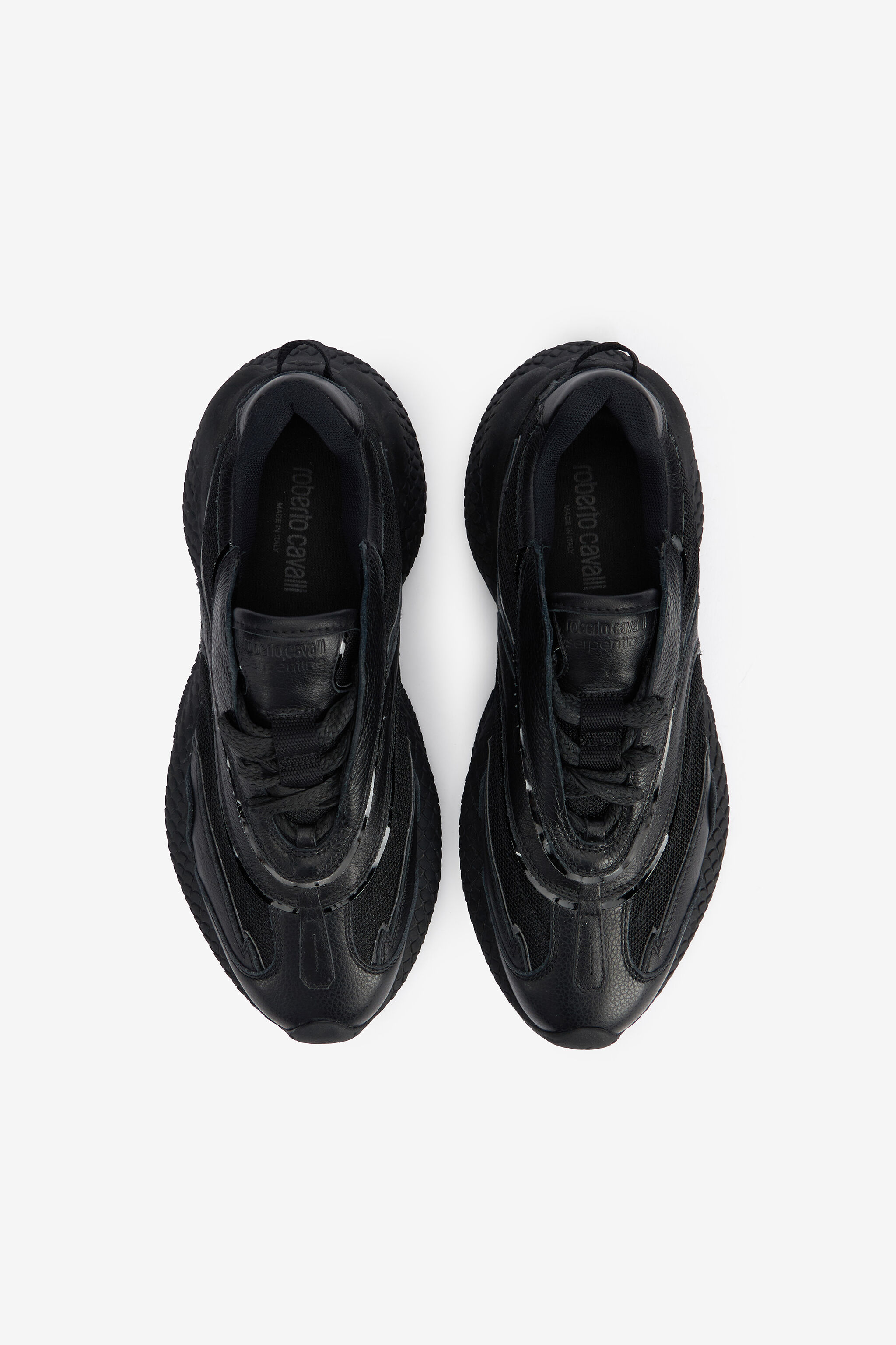 RC Black Lace-Up Low Sneakers Black VQS201-PZS68