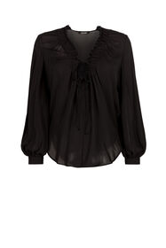 ${brand} Ruffle-Trim Silk Top ${colorDescription} ${masterID}