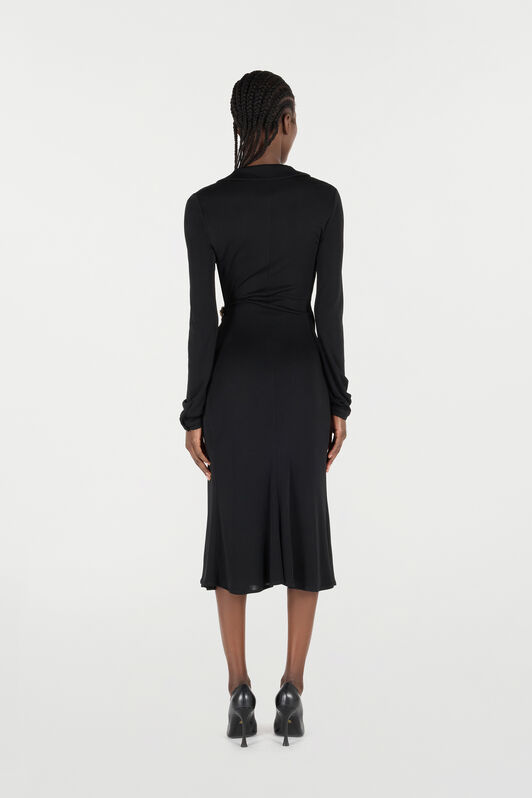 RC Midi Dress with Mirror Snake Monogram Black VQT108-JE034