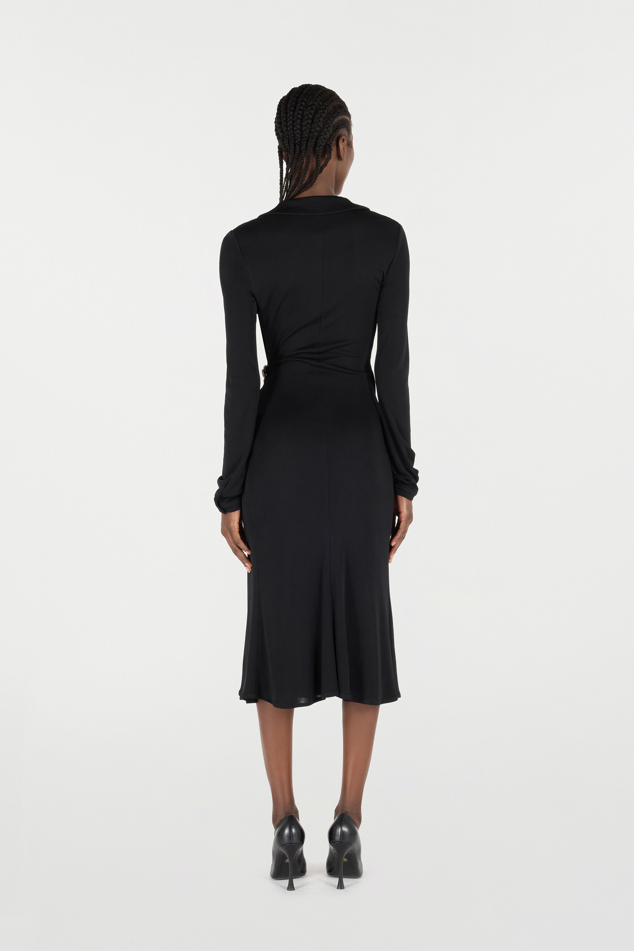 RC Midi Dress with Mirror Snake Monogram Black VQT108-JE034