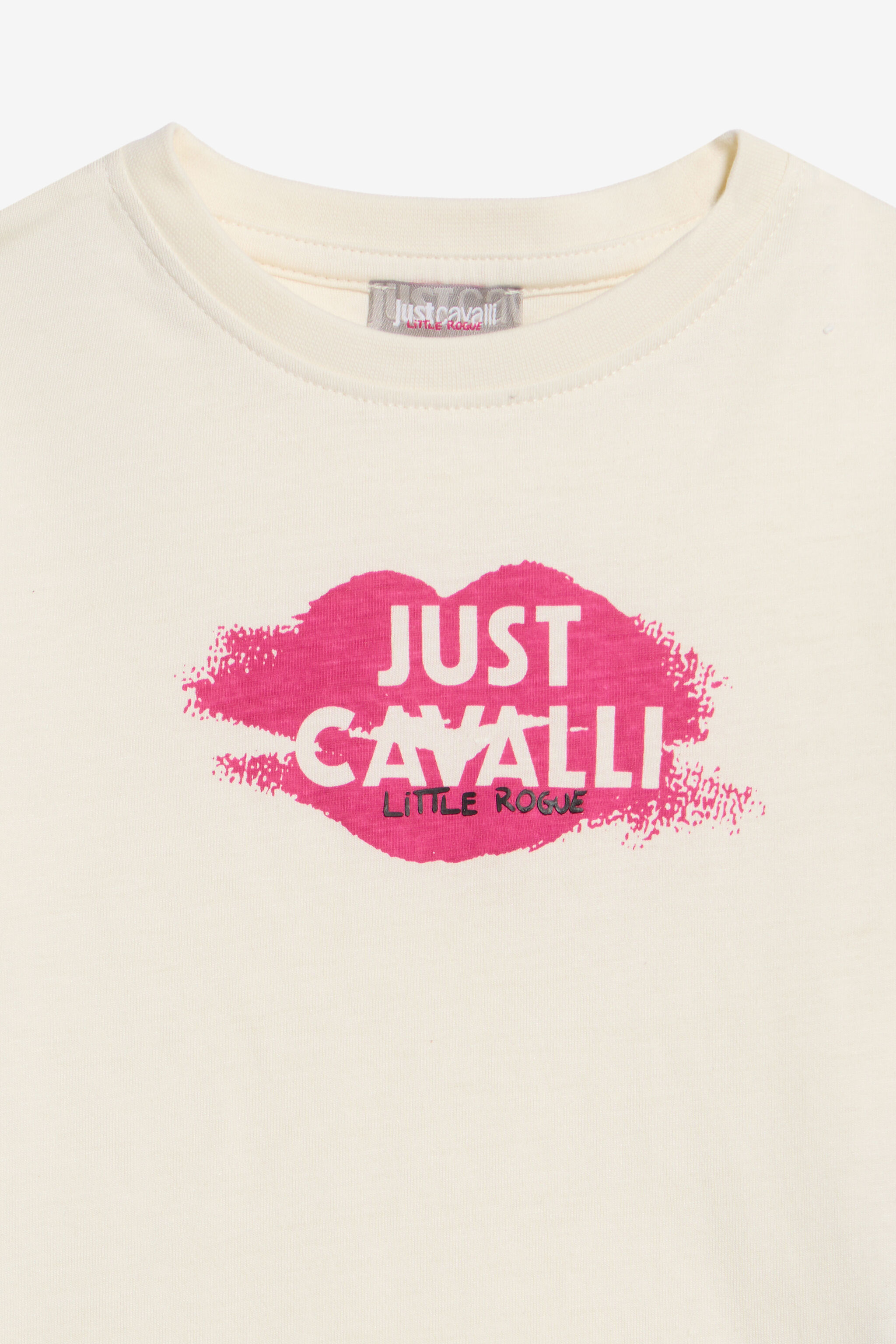 JC ElfenbeinfarbenEs T-Shirt mit Print und Logo IVORY PRISTINE WFT61U-5B006