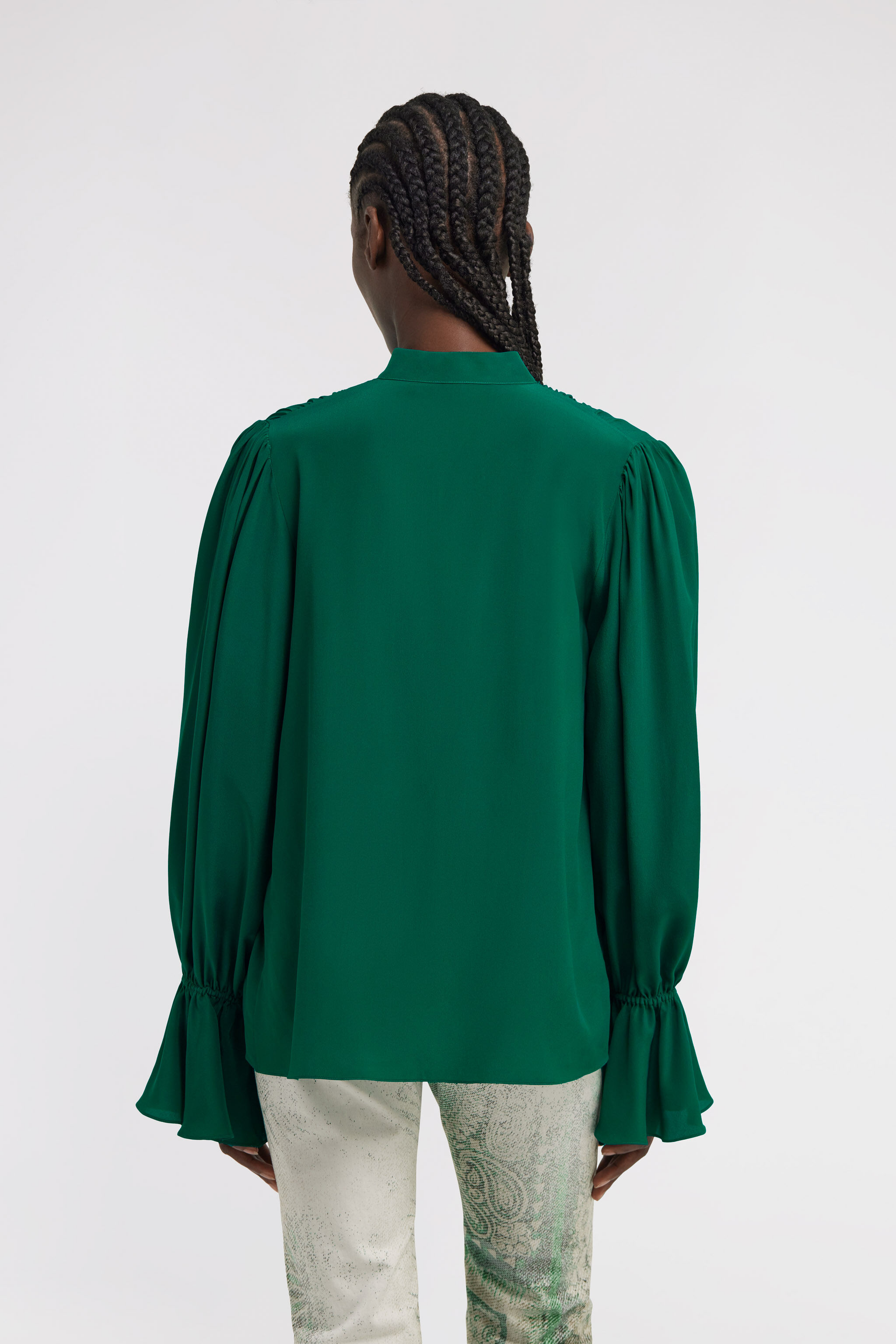 RC Mandarin collar Blouse Verde TKT709-SY001