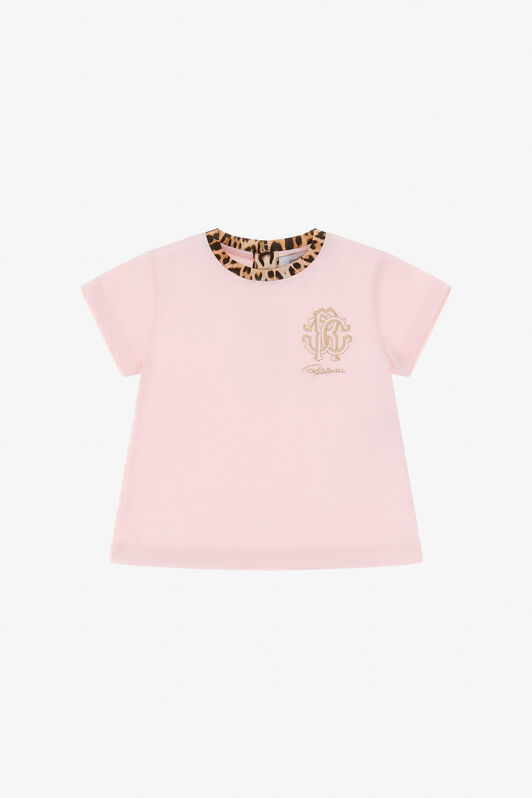 JU T-shirt con Logo RC Rosa TJT603-JD001