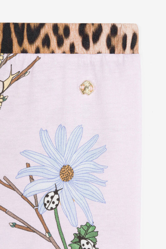 JU Legging en coton à imprimé floral Violet RJT20I-JFH89