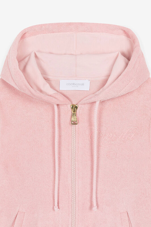 JU Felpa con logo ricamato Rosa OJT901-HE001