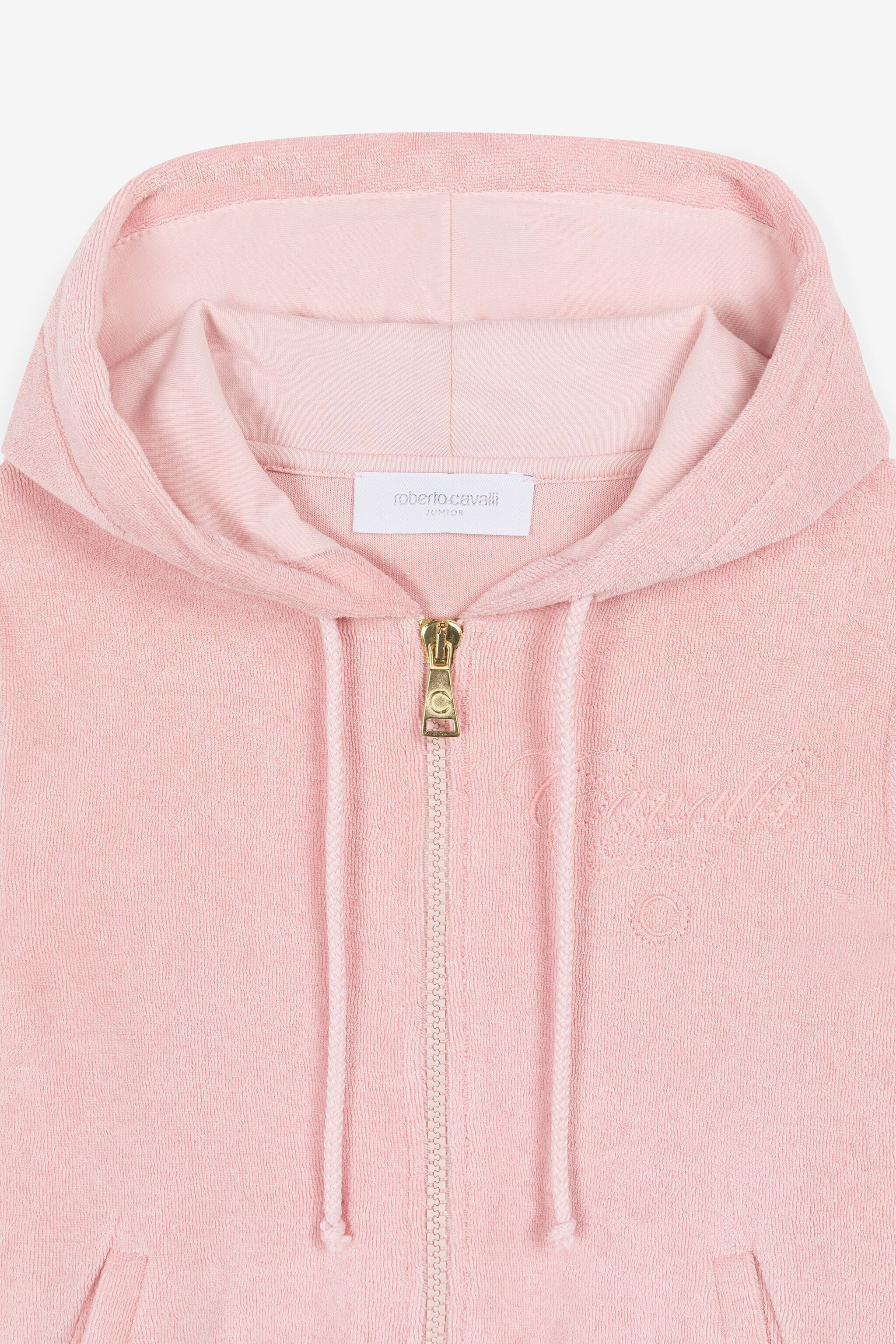 JU Felpa con logo ricamato Rosa OJT901-HE001