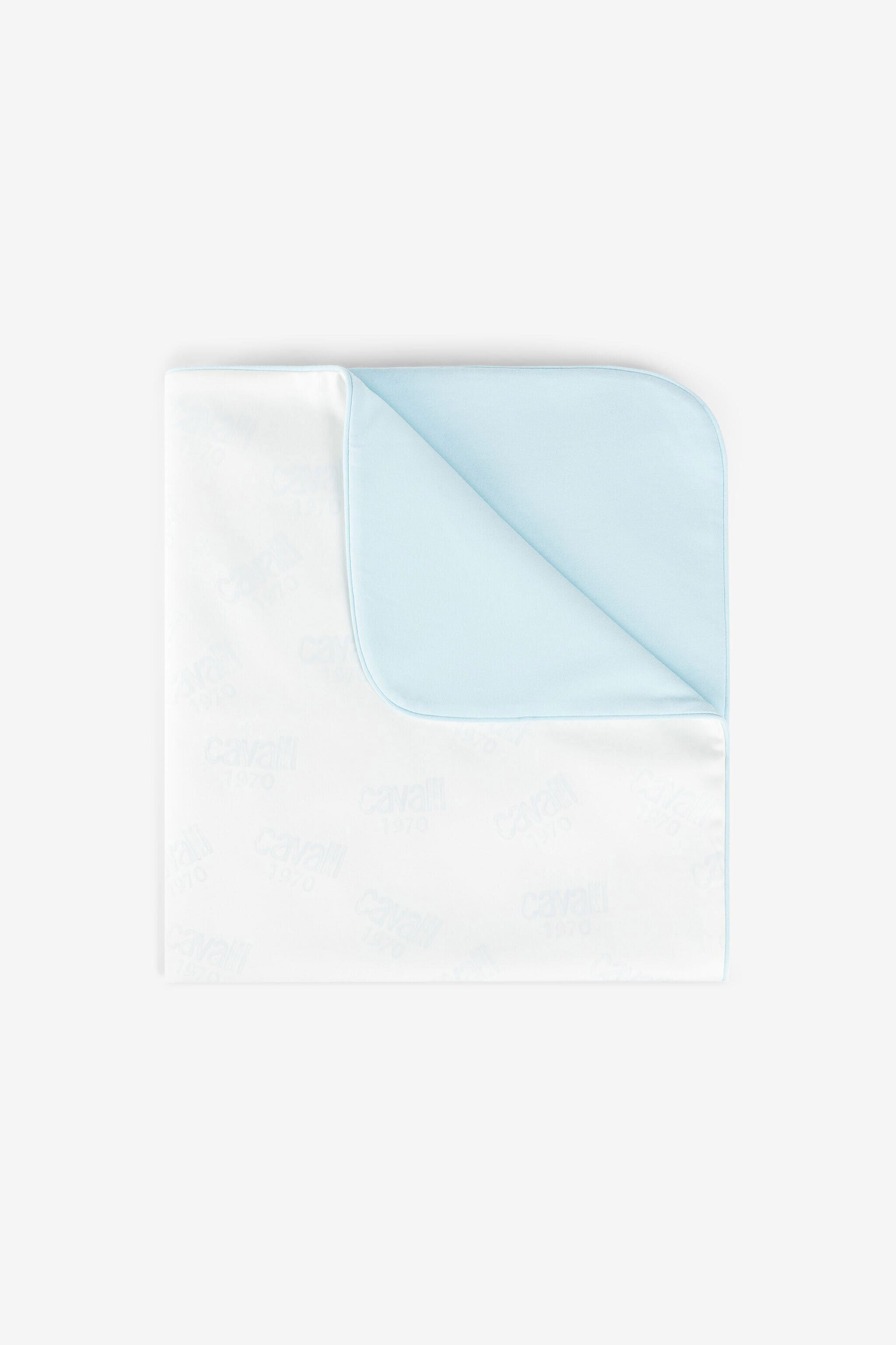 JU Logo-Print Baby Blanket Light blue OJT830-RN001