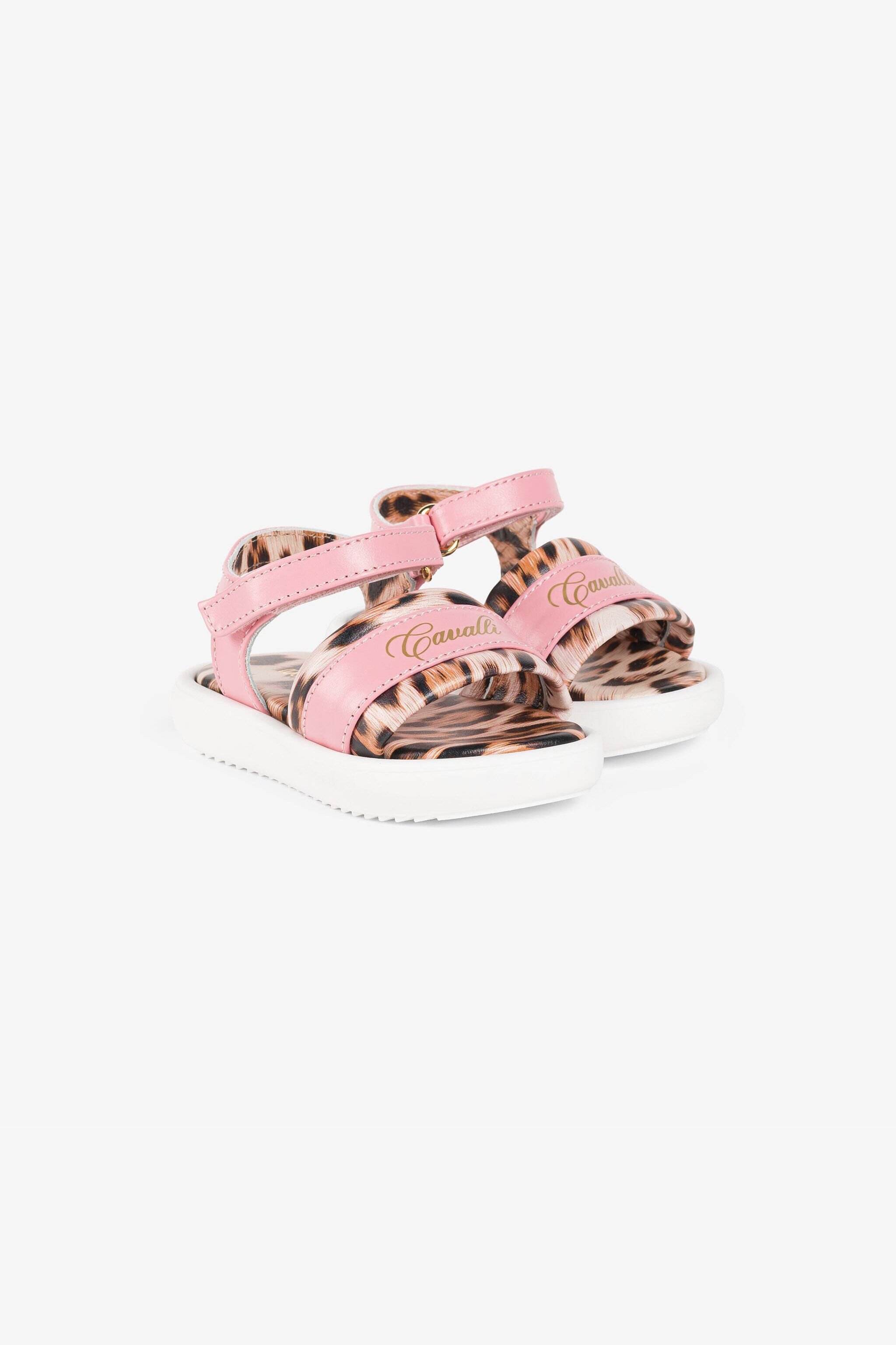 JU Sandalen mit Leoparden-Print und Logo Rosa Q61117-Q0020