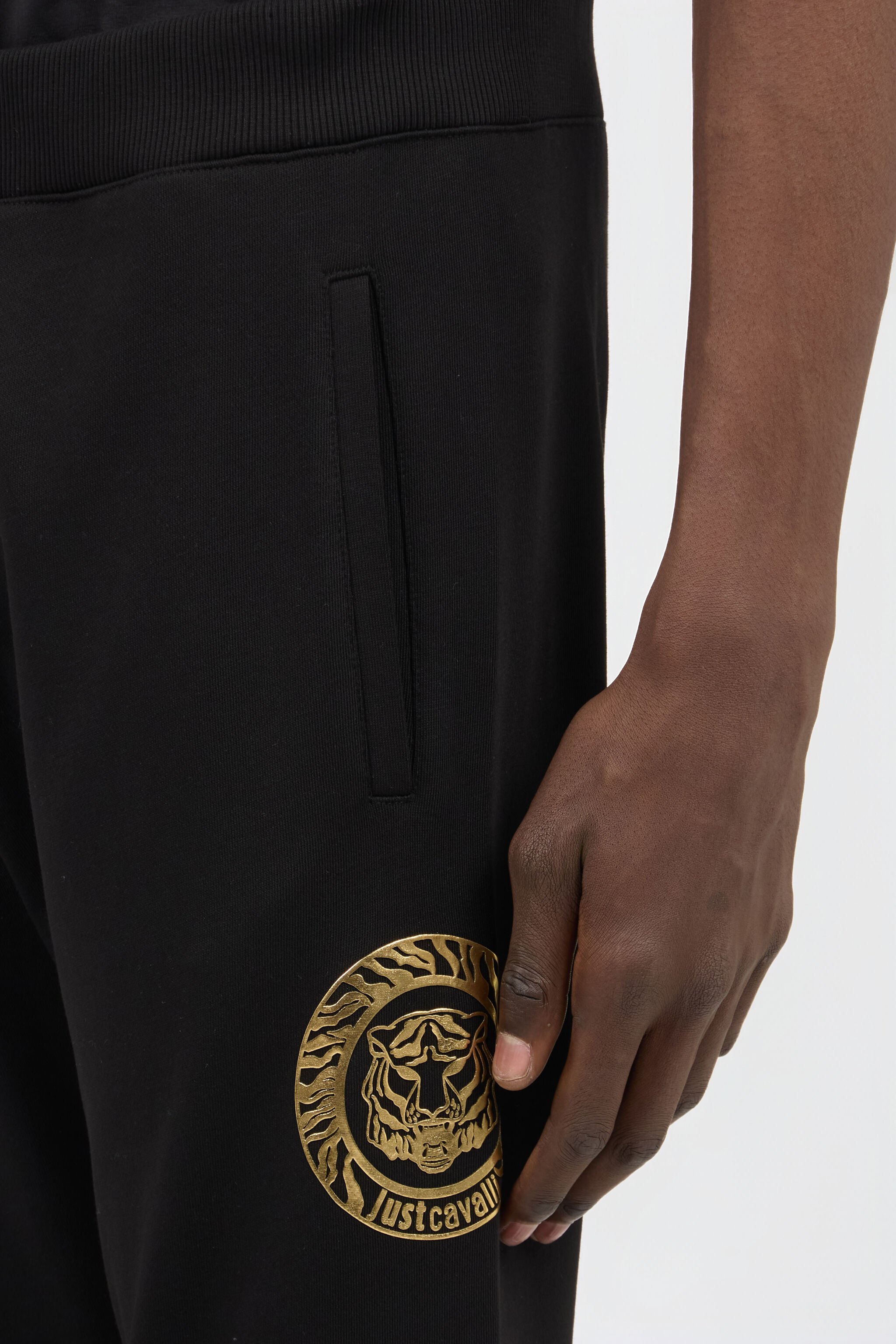 JC Black Cotton Trousers BLACK/GOLD Q61190-Q0093