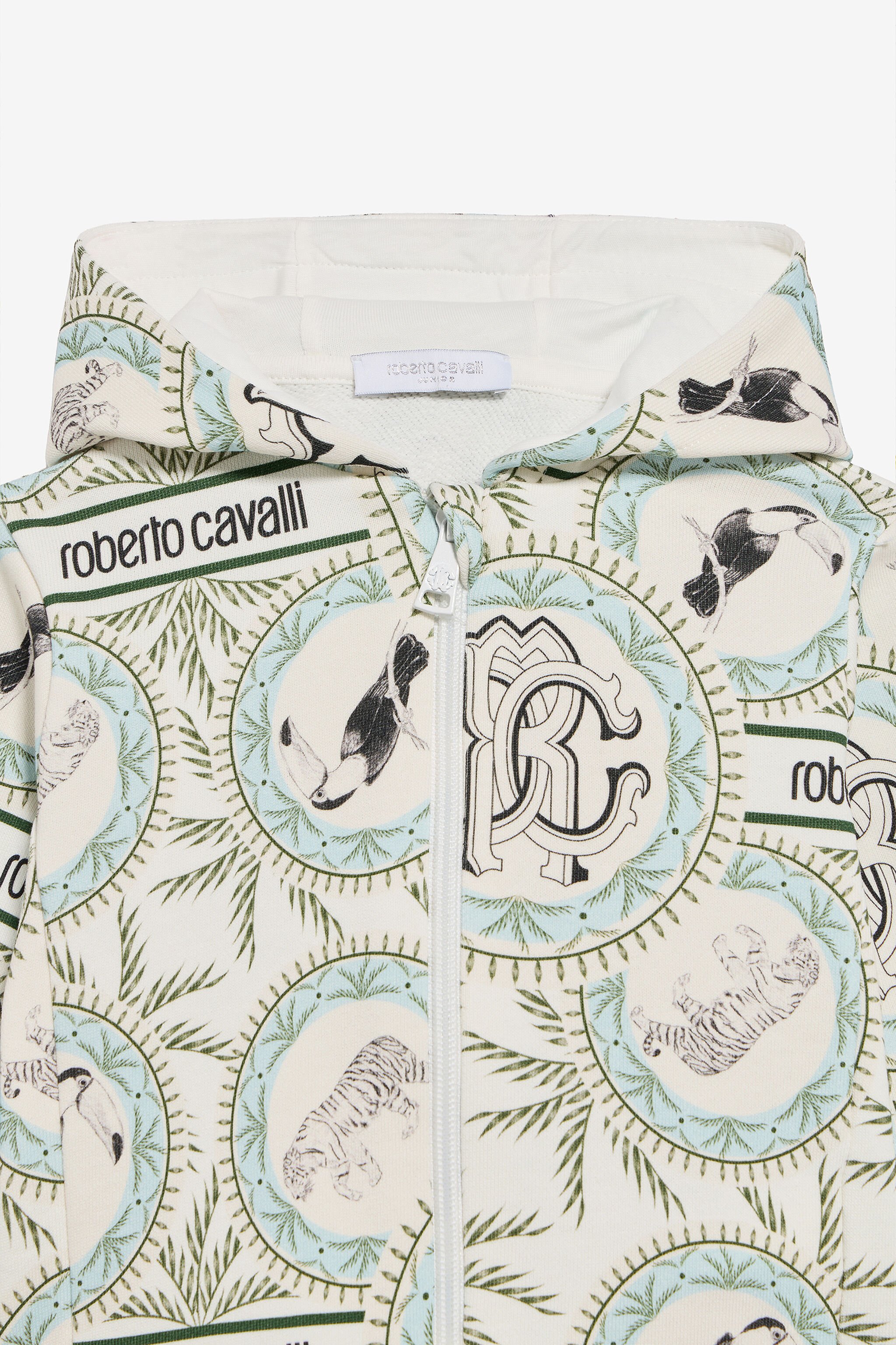 JU Maiolica Print Hooded Sweatshirt IVORY/LIGHT BLUE UJT692-5OO42