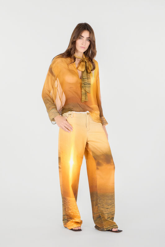 RC Woman Silk Shirt Orange UWT712-CKN97