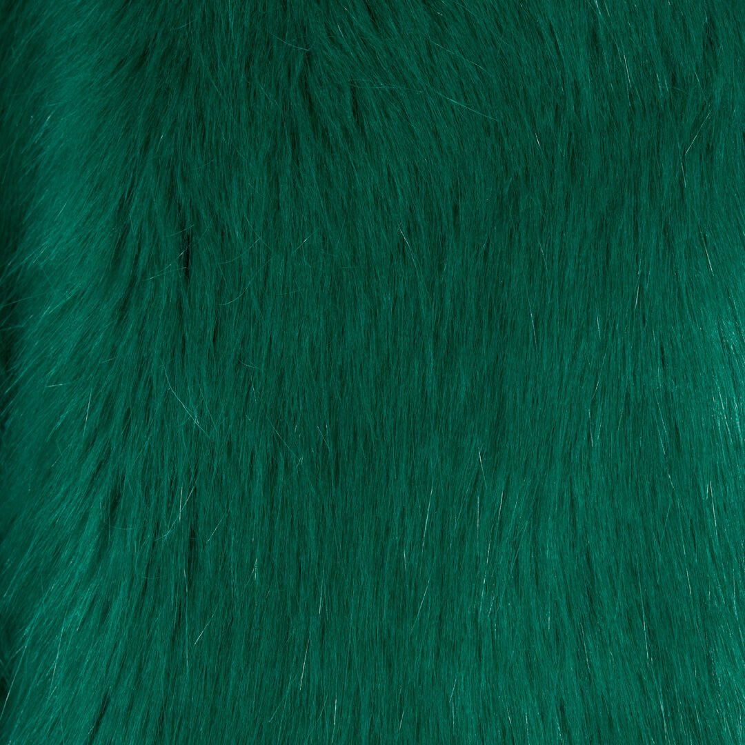 RC Faux fur coat with high collar Green TKT503-FY078