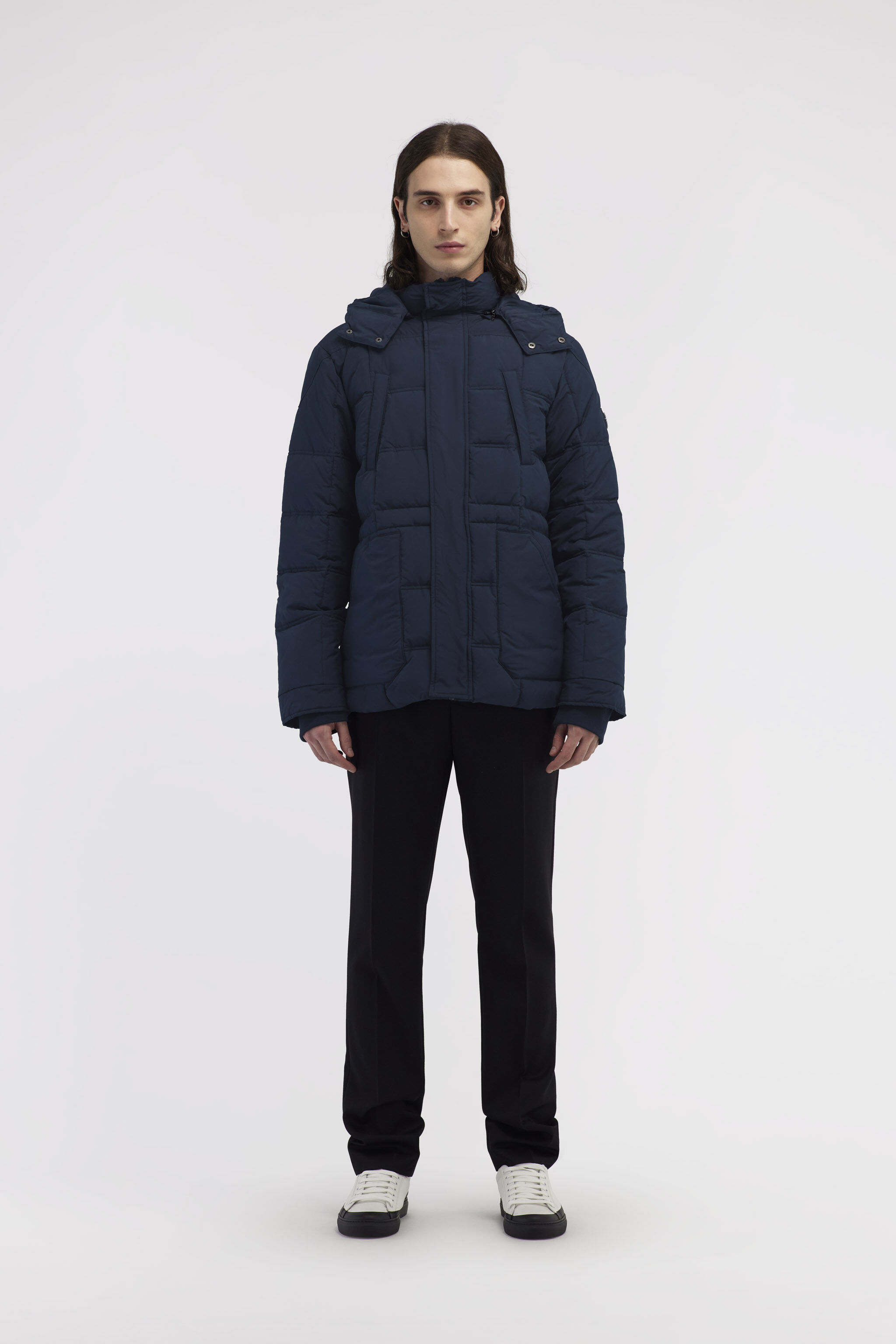 RC Padded down jacket with logo Azul oscuro NOT40F-SB001